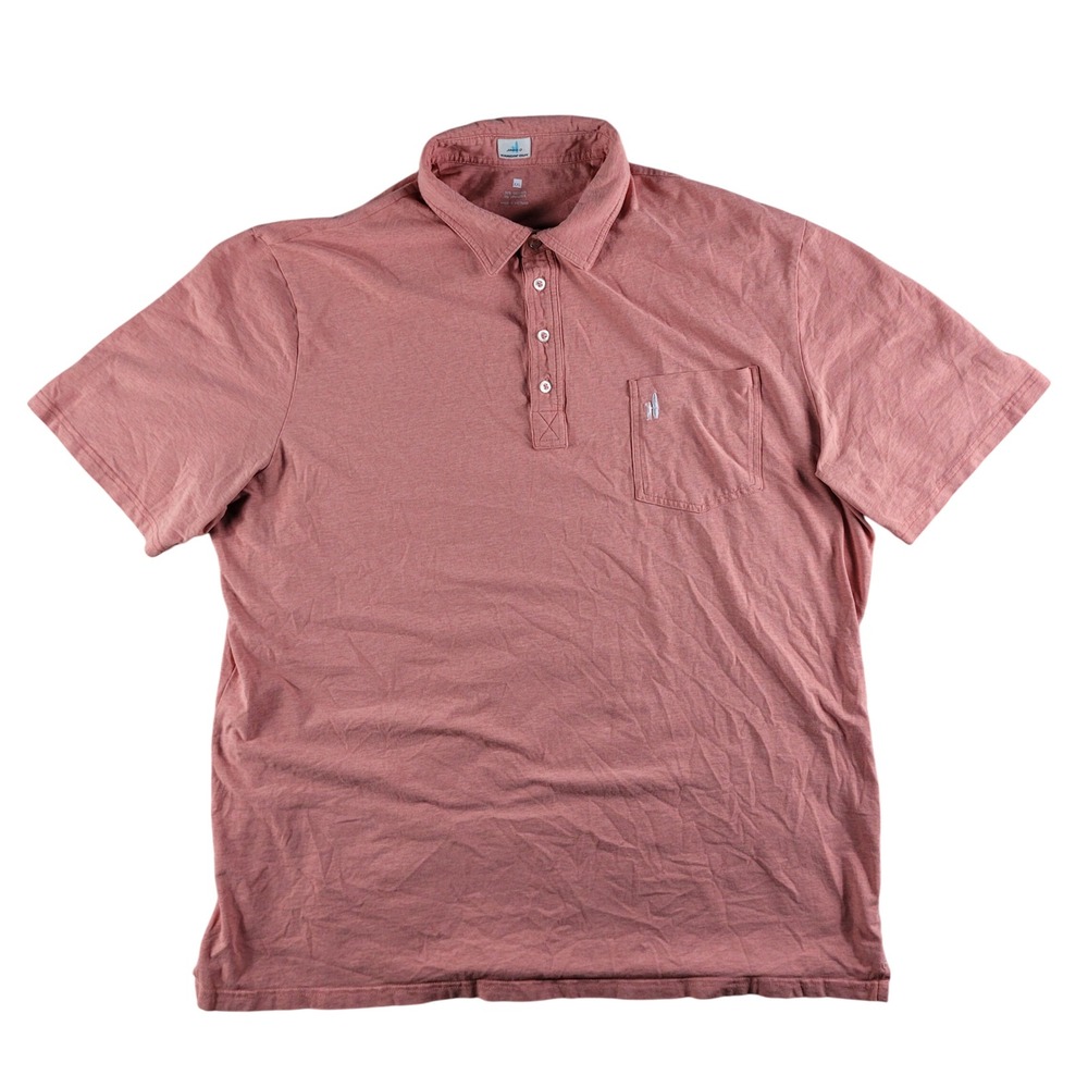 Johnnie-O Polo Shirt Men's Size 2XL Red Coral Hangin Out Short Sleeve Pocket Tee